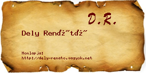 Dely Renátó névjegykártya